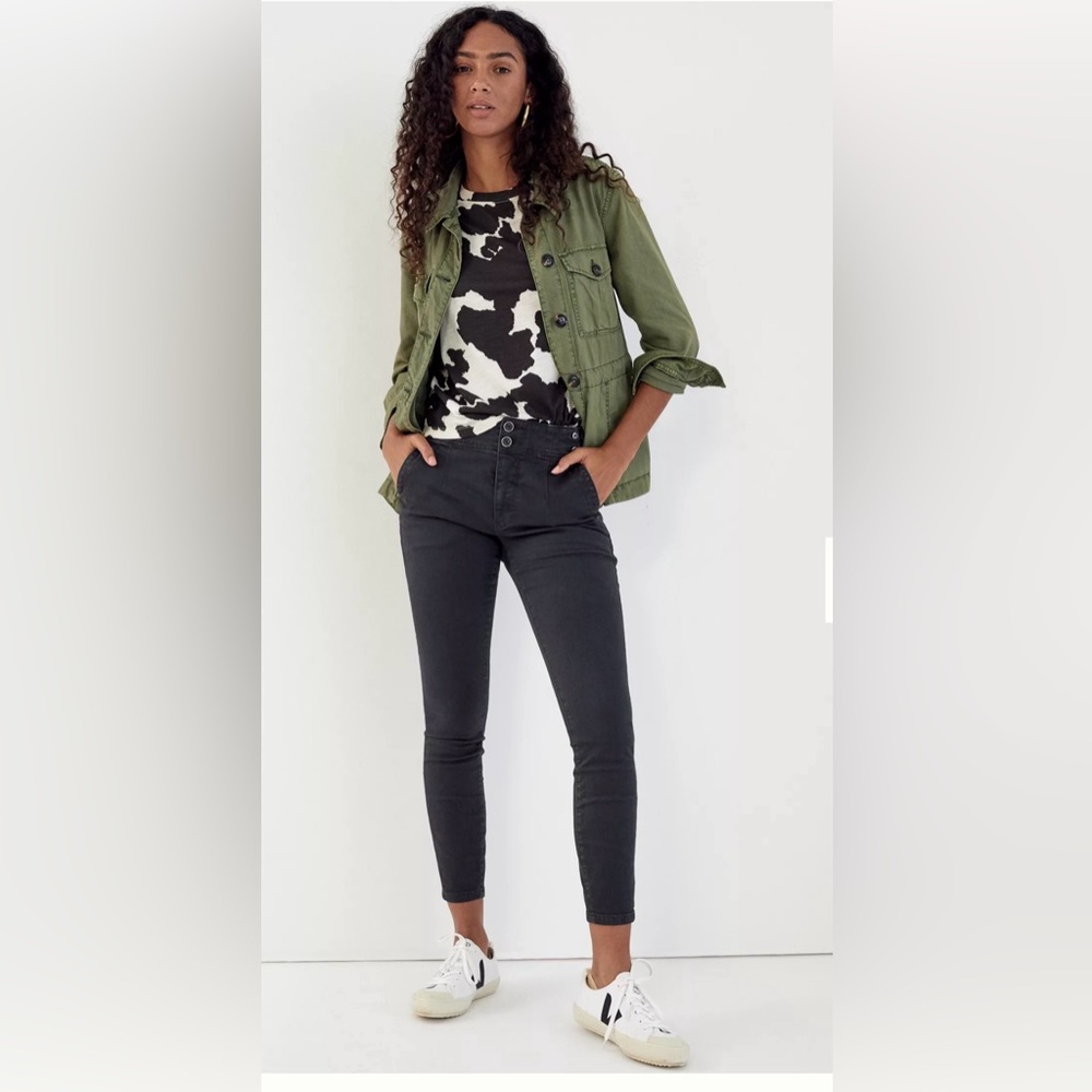 NWT Anthropologie Pilcro High Rise Darted Skinny Jeans Black Noir Size 28